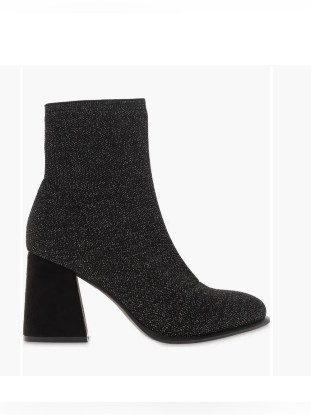 MIA Piana Women’s Sparkle Glittery Black Silver Socks Bootie Size 8.5 NWT